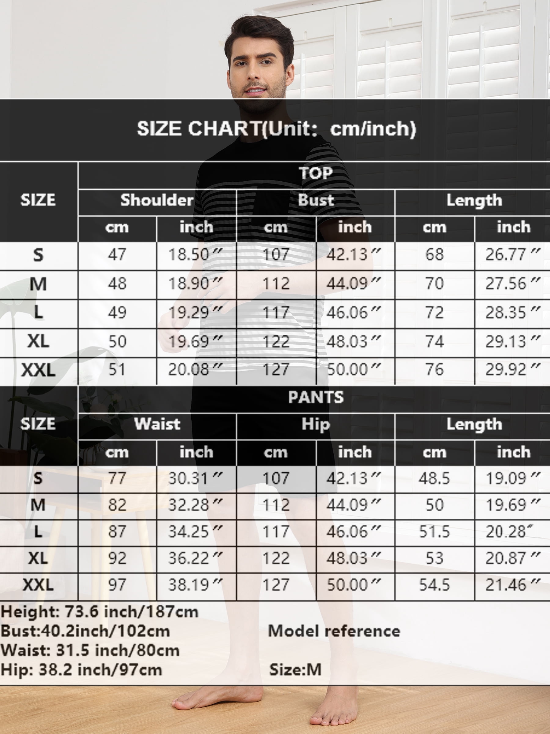 Men's Short Sleeve Pajama Sets 2 Pieces Men Cotton Pajamas Sets with Shorts Men Summer Sleepwear Set with Pockets, S-XXL