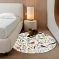thumbnail image 2 of Round Rugs 4Ft, Pastoral Botanical Round Area Rug Washable Indoor Throw Carpet, Summer Birds Spring Floral Soft Non Slip Circle Rug for Kitchen Nursery Room Home Decor Aesthetic, 2 of 8