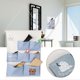 thumbnail image 5 of 7 Pockets Cute Cartoon Pattern Wall Hanging Bag Cosmetic Makeup Brush Storage OrganizerBlue Tiger, 5 of 5
