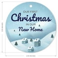 thumbnail image 6 of Soul Décor Christmas Tree Ornaments Decorations, Our First Christmas in Our New Home Ornament, Large 3.75" Round Metal Ornament, Velvet Pouch Included, 6 of 7