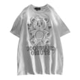 thumbnail image 3 of Camiseta Mujer Dibujos Animados Manga Corta Cuello Redondo Casual Algodón Top, Blanco, XXL kenally  AP001524-08B, 3 of 7