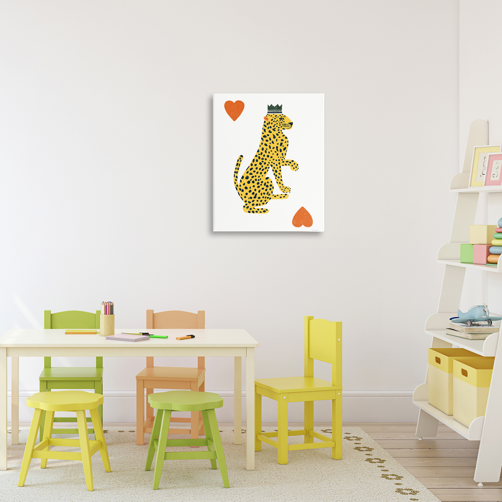 Leopard & Hearts Card Canvas Wall Art, design by Svetlana Aleynikova
