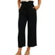 thumbnail image 1 of Pantalones de lino sueltos informales, pantalones de lino para mujer, pantalones de lino con cordón, pantalones de lino de pierna ancha, pantalones de lino de cintura alta, confiables y duraderos, 1 of 4