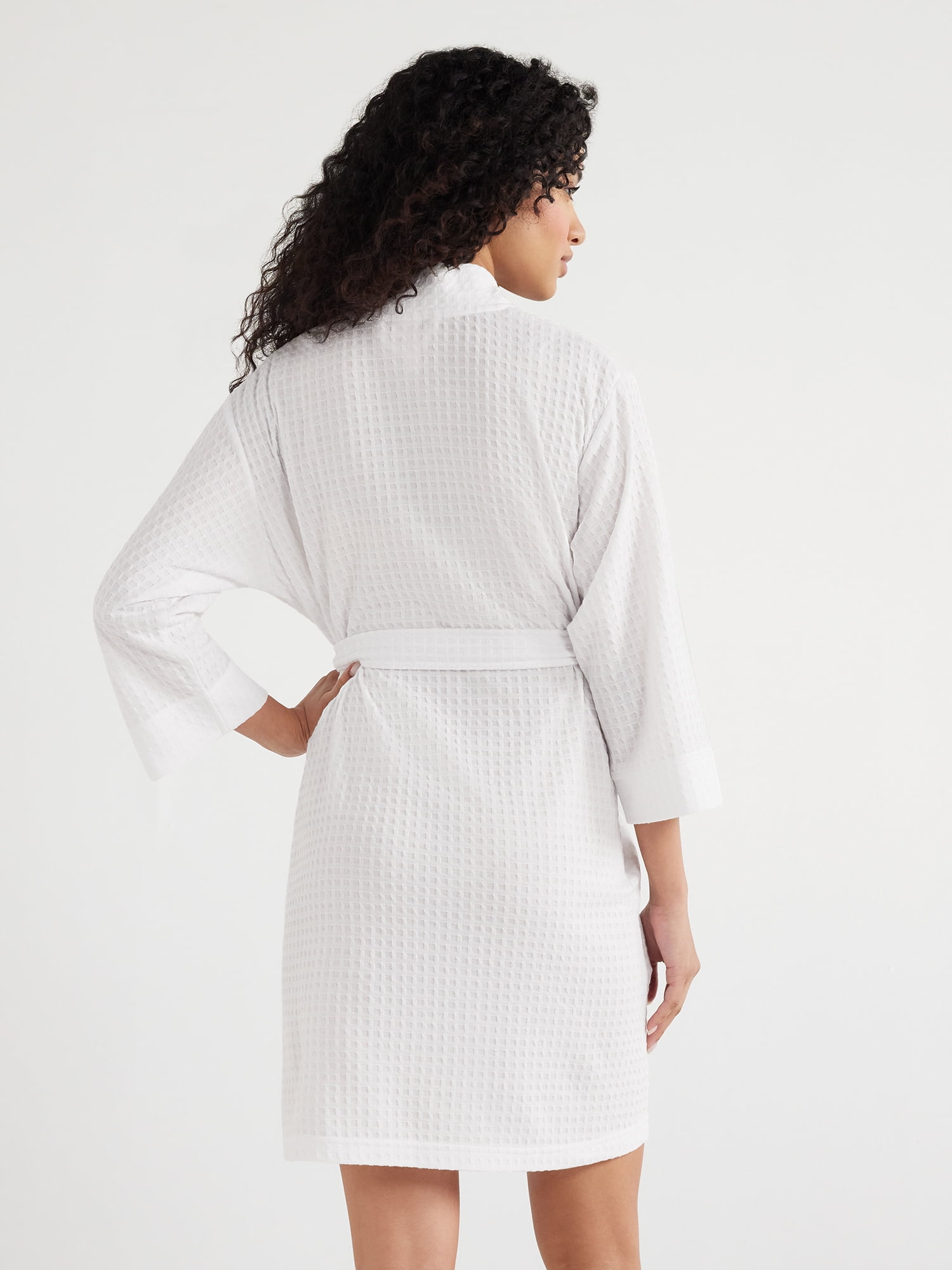 Joyspun Women’s Waffle Kimono Robe, Sizes S to 3X