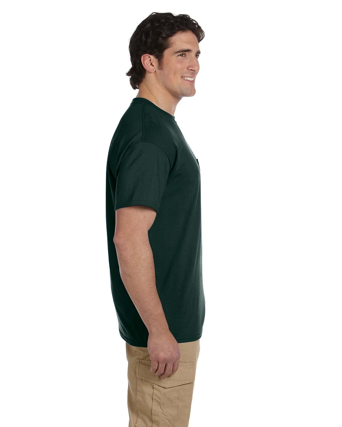 Mens DryBlend 5.6 oz 50/50 Pocket T-Shirt 5 Pack