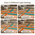 thumbnail image 7 of ODIKA 8'x10' Washable Area Rug Mid Century Burnt Orange Blush Interlocking Graphic Retro Pink for Dining Room, Large Office, Lounge, Non-Slip Chair-Friendly Mat, 7 of 7