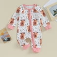 thumbnail image 2 of Okbabeha Western Baby Boy Girl Clothes Newborn Cowboy Outfit Fall Highland Cow Jumpsuit Infant Country Cowgirl Romper, 2 of 7