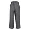 thumbnail image 5 of Linen Pants Women Dressy Casual Summer Pants Elastic Waist Straight Leg Loose Fit Trousers with Pockets Solid Color Vacation Beach Pants Liquidaciones De Online, 5 of 7