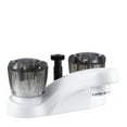 thumbnail image 1 of Dura Faucet Robinet DF-PL720S-WT Utilisé pour Lavabo; Pièce Unique 4 Pouces avec Déviateur de Douche; 2 Poignées en Acrylique Fumé; Blanc/plastique; 2 Trous; Valve à Cartouche Sans Lave-Linge, 1 of 4