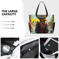 thumbnail image 3 of KLL Riverside Meditating Cat Print Large Beach Tote Bag Women Waterproof Sandproof Zipper Beach Tote Bag for Pool Gym Grocery Travel with Wet Pocket, 3 of 7