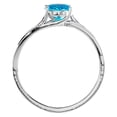 thumbnail image 3 of SuperJeweler 1 1/2 Carat Oval Shape Blue Topaz and Diamond Ring In Sterling Silver For Women, 3 of 6