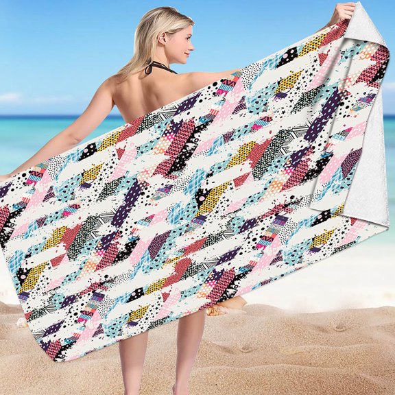 Suncoda Beach Towel, Microfiber Beach Towel Super Lightweight Colorful Bath Towel Sandproof Beach Blanket Multi-Purpose Towel For Travel Swimming Pool 30x60 Inch