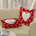thumbnail image 4 of Valentines Day Pillow Covers 20x20 Set of 2, White Love Hearts Decor Red Throw Pillows Valentine''s Day Anniversary Square Pillowcase Farmhouse Holiday Decorative Outdoor Cushion Case for Couch, 4 of 7