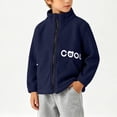 thumbnail image 6 of Tween Boys Polar Fleece Jacket Full Zip Stand Collar Warm Outerwear Coat with Pockets Long Sleeve Fall Winter Casual Active Tops Cute Graphic School Playwear, Size 11-12, 6 of 7