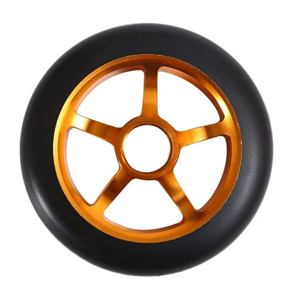 100mm Pro Scooter Wheels with Bearings Aluminum Alloy Wheel Hub High Elasticity Yellow And Black