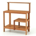 thumbnail image 2 of Topcobe Outdoor Garden Potting Wood Planting Workstation with Open Shelves, Raised Planter Box Outdoor, 2 of 11