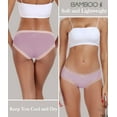 thumbnail image 4 of ANLIQI Womens Bamboo Viscose Cotton Underwear Lace Trim Panties 3 Pack Ultra Soft Moisture Wicking Breathable Bikini Panty Multipack (3F,XL), 4 of 5