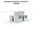 thumbnail image 3 of eShelf 3x8 Heavy Steel Overhead Garage Storage Rack, Adjustable Ceiling-Mounted Organizer with 600lbs Capacity, 4 Hanging Hooks & 22"-40" Height Range, Heavy-Duty Metal Storage System (White), 3 of 8