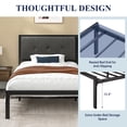 thumbnail image 4 of Allewie Twin Size Metal Platform Bed Frame with Linen Fabric Button Tufted Headboard, Under-Bed Storage, Grey, 4 of 10