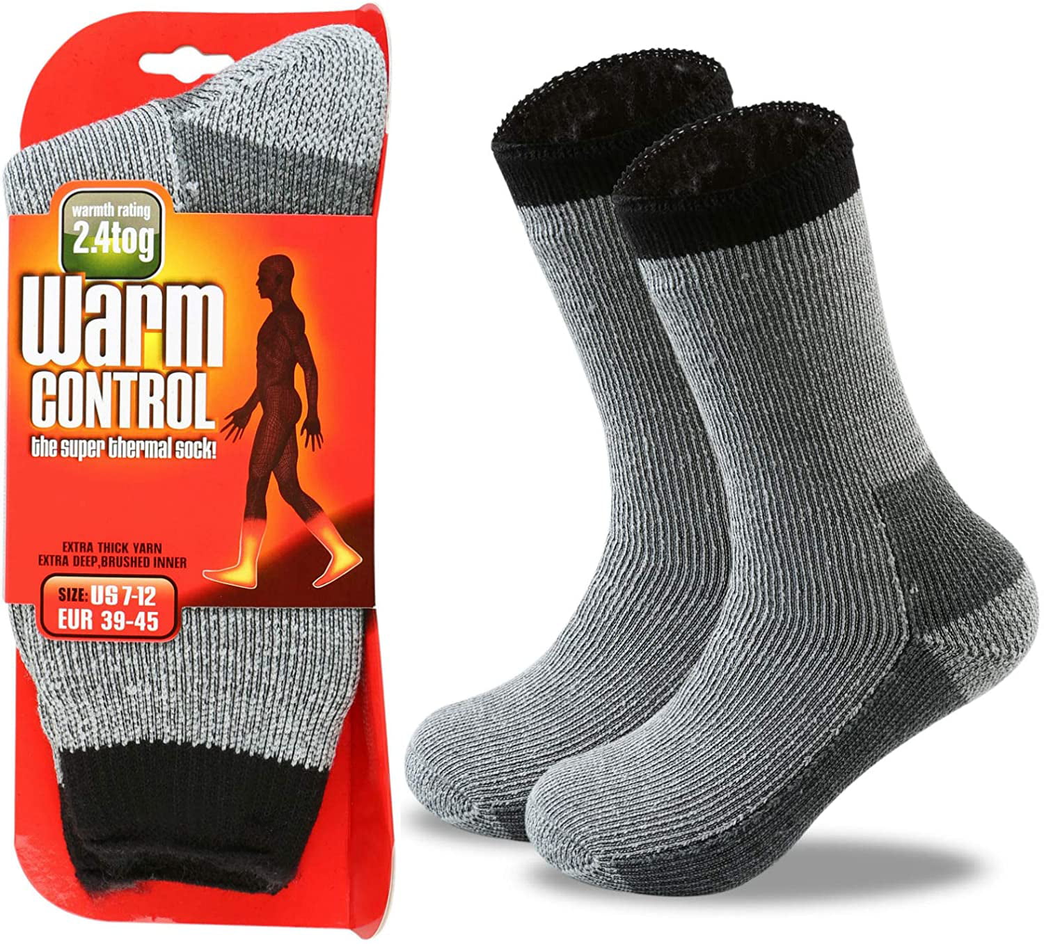 Womens Men Winter Warm Wool Pile Lined Insulated Thermals Socks Thick Boots Heat Socks Cold Weather 