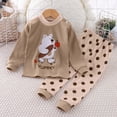 thumbnail image 2 of NOLDARES Baby Boy Clothes 3 6 12 18 24 Months 3T 4T 5T Fall Winter Outfit Embroidery Long Sleeve Romper Pants Set Size:3-6 M,Khaki, 2 of 4
