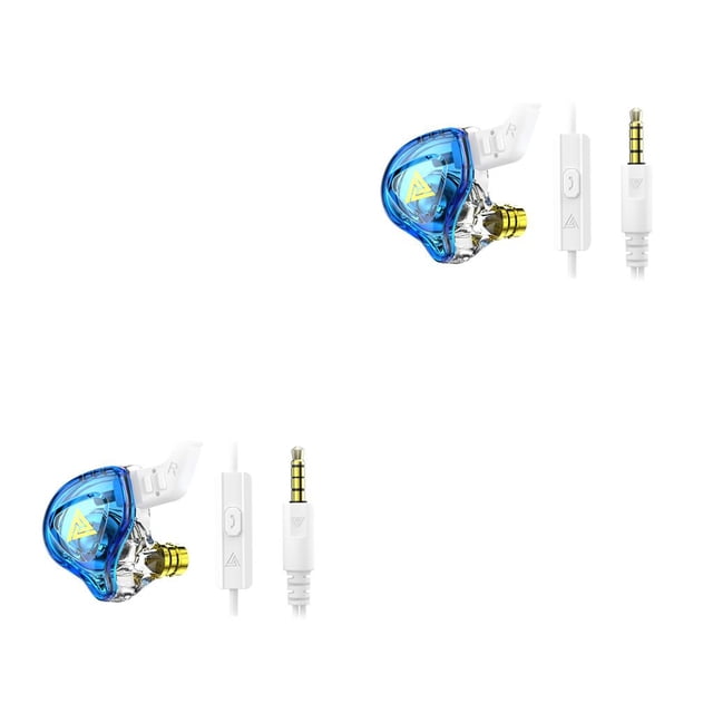 Bearachild Auriculares HIFI de 3,5mm, tapones para los oídos de silicona, auriculares electrónicos con bobina móvil, sonido estéreo, ordenador deportivo Azul 2piezas