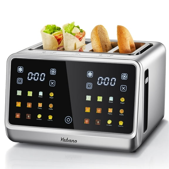 4 Slice Toaster, Touchscreen & Dual Independent Control Panel