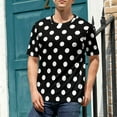 thumbnail image 4 of T Shirt For Men Black And White Polka Dot Print T-Shirt Trendy Modern Art Fashion T-Shirts Basic Tsh, 4 of 7