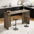 thumbnail image 2 of Tribesigns 63" Bar Table,Industrial Bar Height Pub Table with Louvered Base, Grey, 2 of 8
