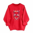 thumbnail image 2 of GUZOM Womens Blue Valentine's Day Sweatshirt - Heart Print Relaxed Fit Crew Neck Casual Top, Easy Care Polyester Valentines Gift for Her,Size M, 2 of 7