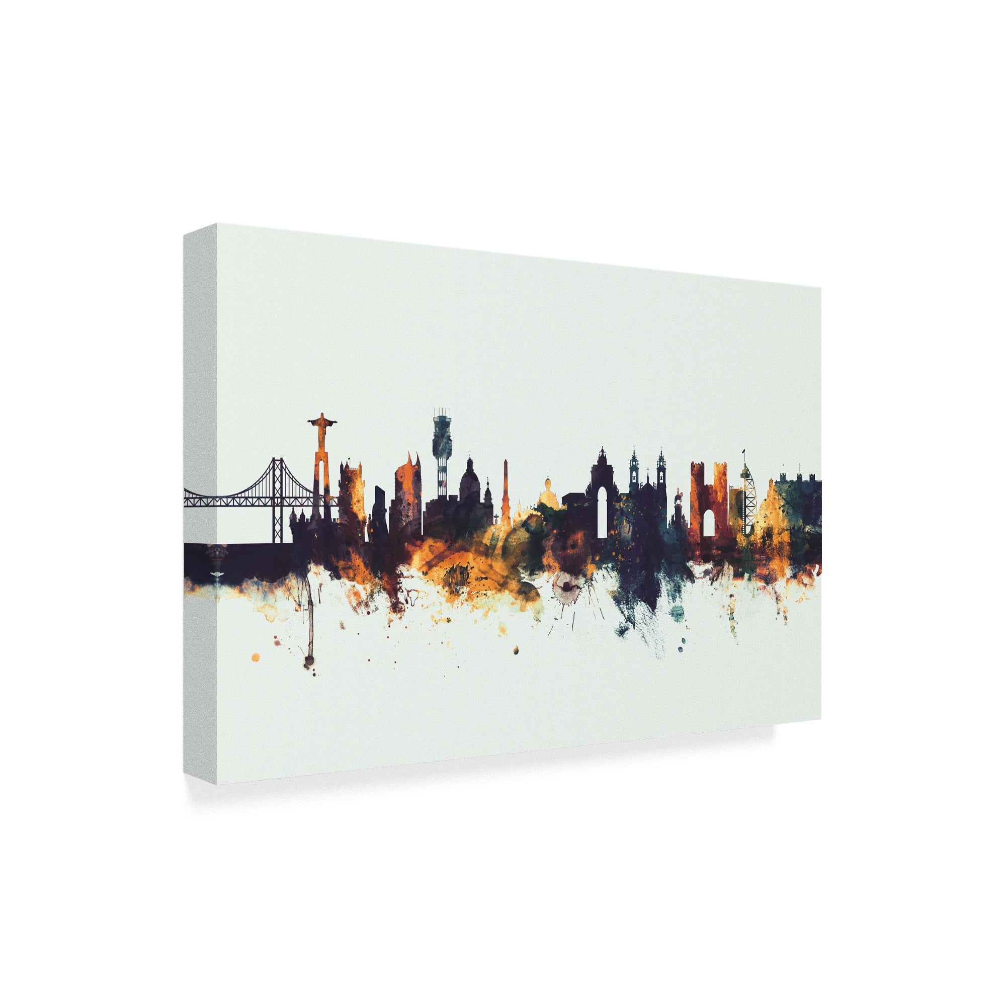 Trademark Fine Art 'Lisbon Portugal Skyline IV' Canvas Art by Michael Tompsett