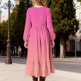 thumbnail image 6 of UQJfacai Girls Maxi Dress Gradient Long Sleeve Crewneck Casual Dresses Ruffle Flowy Dress with Pockets Party Holiday Outfits 4-15 Years, 6 of 6