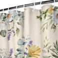 thumbnail image 3 of Rose Patterned Shower Curtain for Bathroom, 72x72 Polyester, Vintage Garden Aesthetic with Plastic Hooks, Romantic Blossom Vibes, 3 of 5