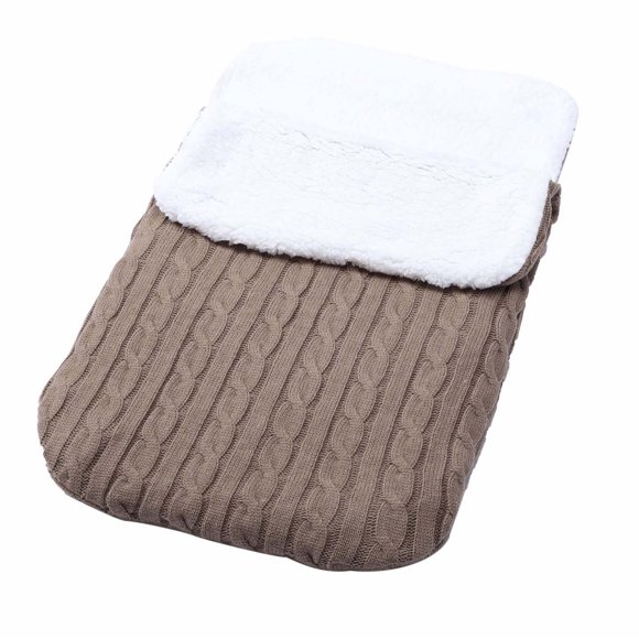 DPTALR Newborn Baby Blanket-Wrapped Baby Plus Velvet Sleeping Bag Thick Knitted Warm Sleeping Bag Woolen Stroller Sleeping Bag
