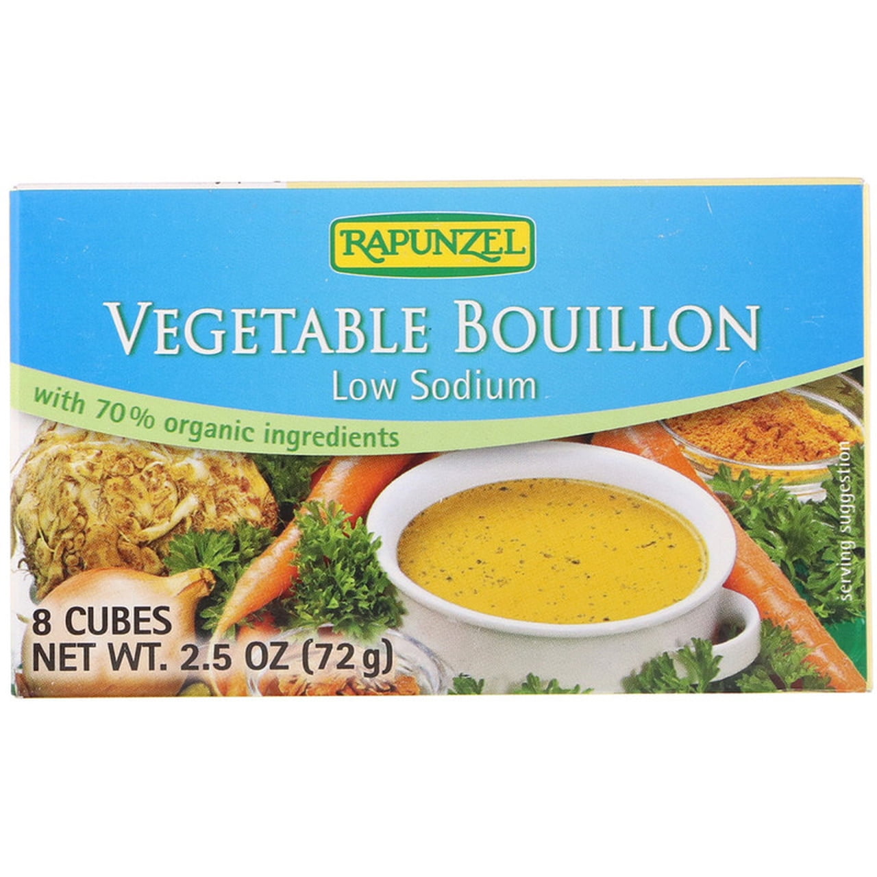 (3 Pack) Rapunzel Vegetable Bouillon Low Sodium, 2.5 oz (8 cubes