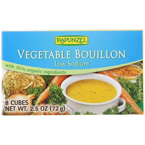 (3 Pack) Rapunzel Vegetable Bouillon Low Sodium, 2.5 oz (8 cubes