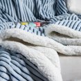 thumbnail image 4 of DISSA Sherpa Fleece Blanket Soft Blue and White Throw Blanket Cozy Plush Blankets for Couch Sofa Bed, 51"x63", 4 of 7