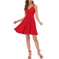 thumbnail image 2 of INSPIRE CHIC Women's Homecoming Dress with Triple Straps Backless Sleeveless Cocktail Dress XS Red, 2 of 6