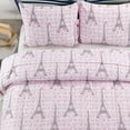 thumbnail image 4 of Heritage Club All Over Printed Paris Love Eiffel Tower Comforter Set, Muticolor, Queen, Polyester, 4 of 5