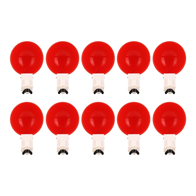 10Pcs Automatic Chicken Water Cups Safe Large Capacity Easy To Install Drinking Bowl for Poultry Chickens Ducks Geese Big Red Bowl