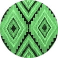 thumbnail image 1 of Ahgly Company Indoor Round Abstract Emerald Green Modern Area Rugs, 5' Round, 1 of 4