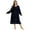 Navy, variant on Women's Plus Size Nightgown Lace Long Sleeve V Neck Sleepwear Calf-Length Side Slit House Dress Comfy Nightdress Sleepshirts, Purple XL