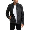 thumbnail image 3 of X RAY Jeans Men's PU Racer Jacket with Faux Shearling Lining, Black, XL, 3 of 8