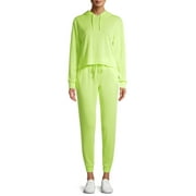 Catherine Malandrino Women's Fleece Hoodie & Sweatpants, 2-Piece Set