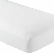 Twin Fitted Sheet Only - Soft & Comfy 100% Cotton- By Crescent Bedding (Twin , White)