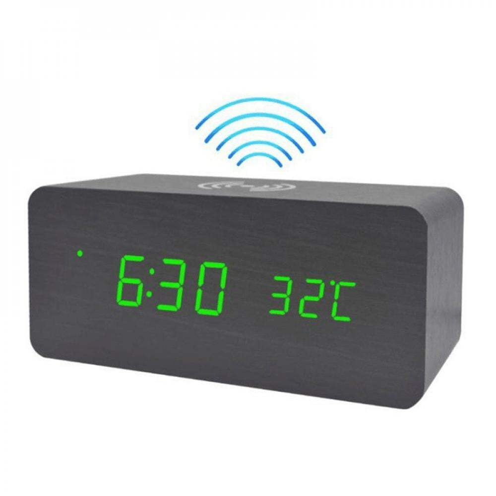 Buy Morefun Elegant Digital Alarm Clock Wooden Alarm Clock With LED