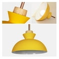 thumbnail image 7 of FSLiving Adjustable Height J Type Track Light Pendants Macaron-Style Wooden Rose Gold Handle Dome Lamp 4 Ft Yellow, Track Mount Metal Light for Dinning Kitchen Table Top Sloped and Vaulted Ceiling, 7 of 7