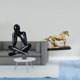 thumbnail image 2 of Escultura moderna y abstracta de figura de caballo, figura decorativa coleccionable, adorno para sala de estar, escritorio, estantería, decoración del, 2 of 8