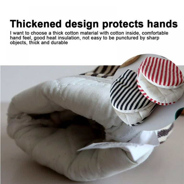 Mini Oven Mitts, 2 Pack Short Oven Mitts Thickened Heat Resistant Gloves Potholder to Protect Hands with Non-Slip Grip Surfaces for Hand Hot Pot