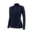 thumbnail image 3 of Women's Autumn And Winter Plus Velvet Long-sleeved Yoga Sportswear Fitness Running Slim Top Half Zipper Sweater, 3 of 5